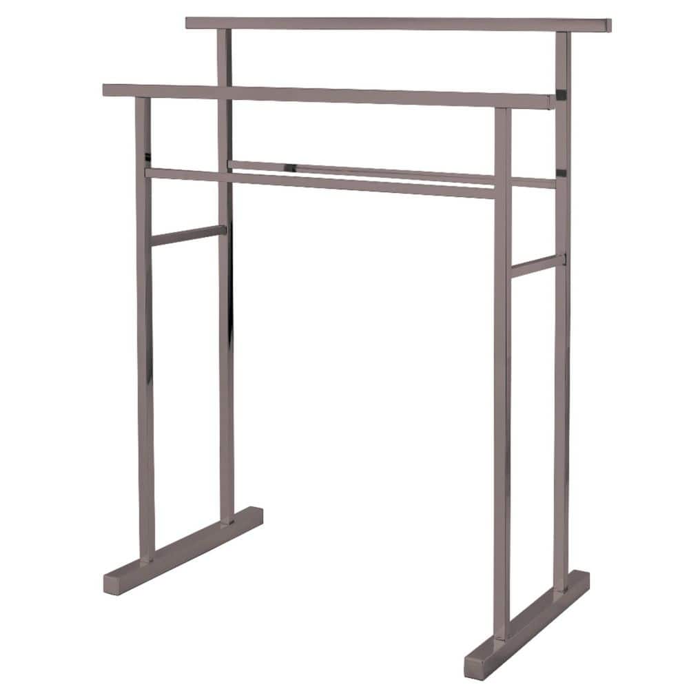 Kingston Brass Edenscape 2-Bar Freestanding Towel Rack in Brushed Nickel (1)