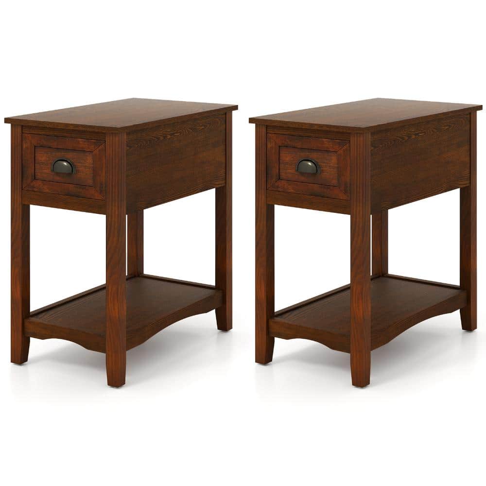 Volenca Chairside End Table with Drawer and Open Shelf (1)