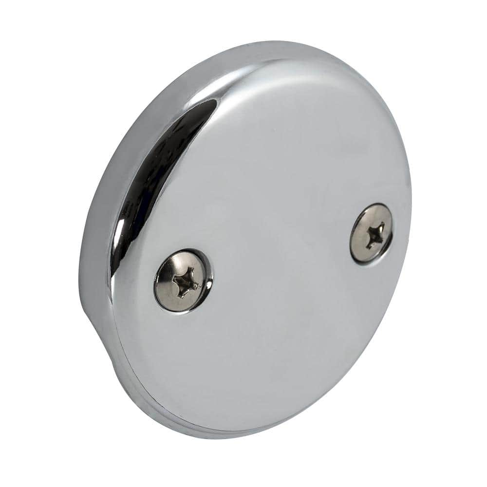 EZ-FLO Universal 2-Hole Chrome Overflow Faceplate (1)