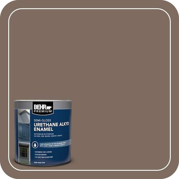 BEHR PREMIUM 1 qt. #PPU5-03 Antique Earth Semi-Gloss Enamel Urethane Alkyd Interior/Exterior Paint (2)