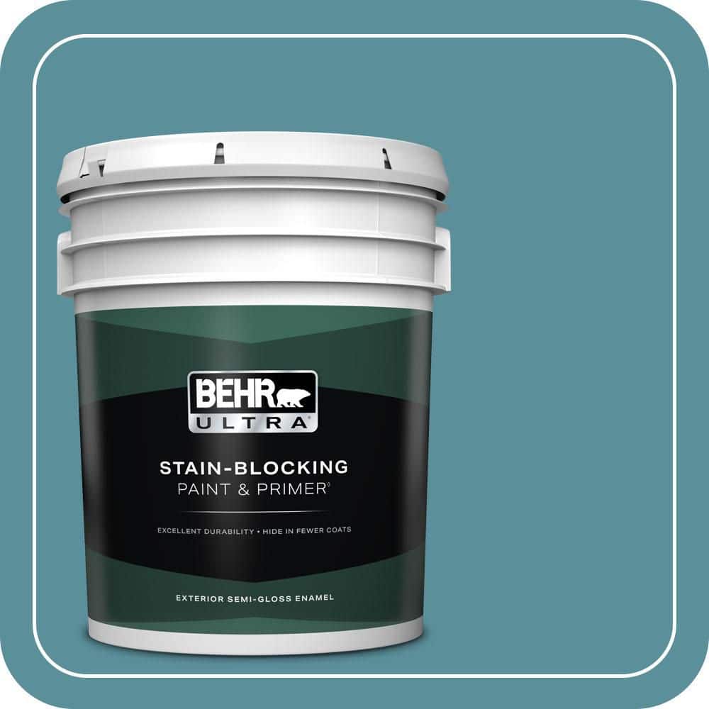 BEHR ULTRA 5 gal. #520F-5 Harbor Semi-Gloss Enamel Exterior Paint & Primer