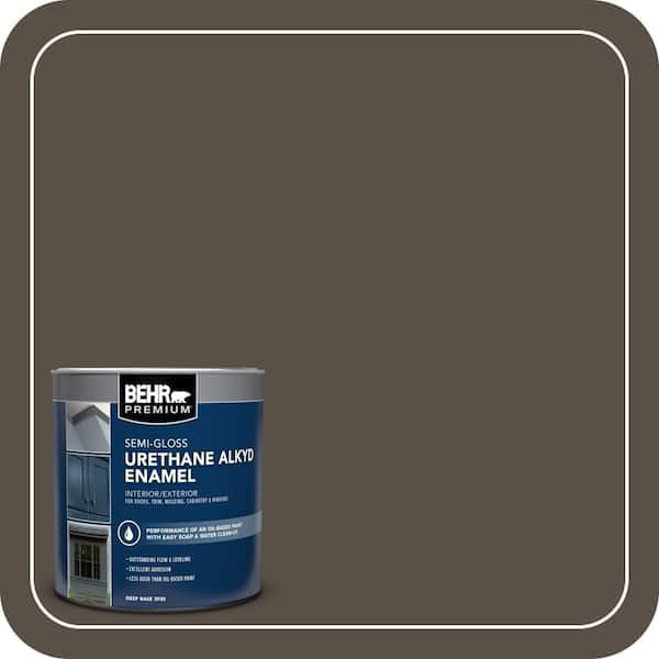 BEHR PREMIUM 1 qt. #N360-7 Potting Soil Semi-Gloss Enamel Urethane Alkyd Interior/Exterior Paint (2)