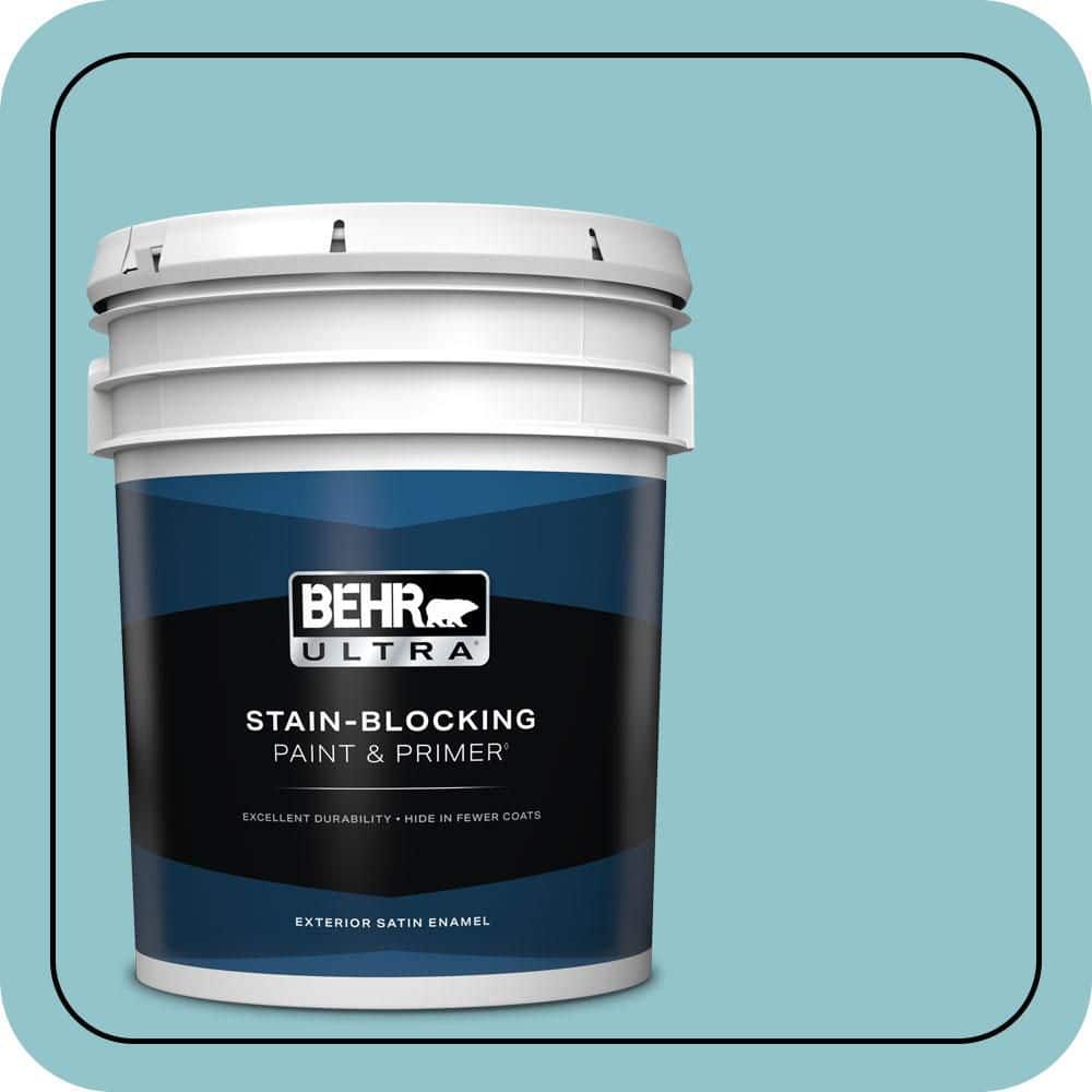 BEHR ULTRA 5 gal. #MQ6-32 Cosmic Blue Satin Enamel Exterior Paint & Primer