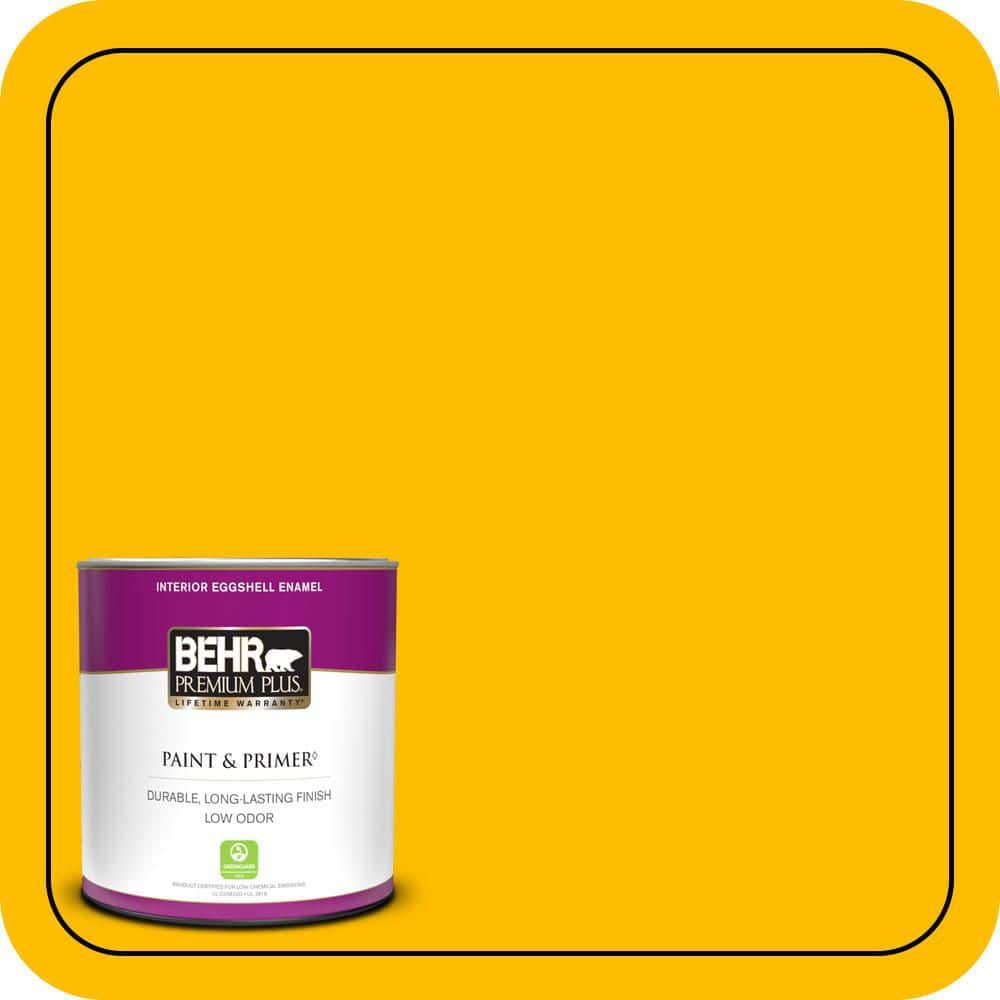 BEHR PREMIUM PLUS #340B-7 Empire Yellow Flat Low Odor & Primer (1)