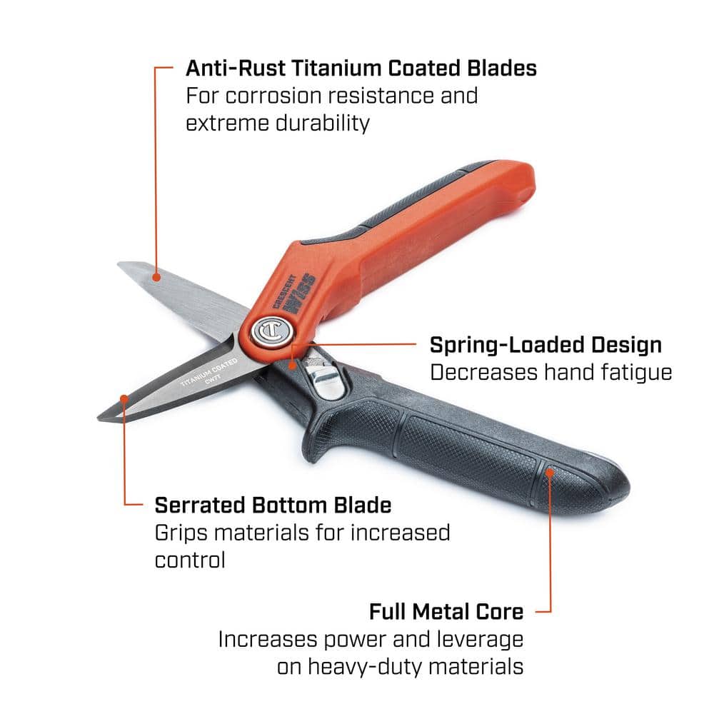 Crescent Wiss 7-1/2 in. Titanium Coated Tradesman Utility Scissors (2)