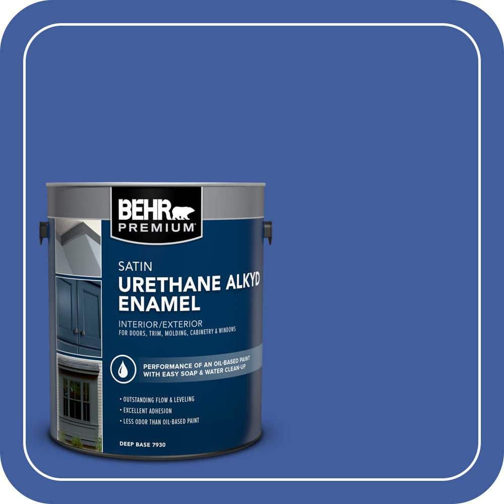 BEHR PREMIUM 1 gal. #BIC-21 Blue Dahlia Urethane Alkyd Satin Enamel Interior/Exterior Paint