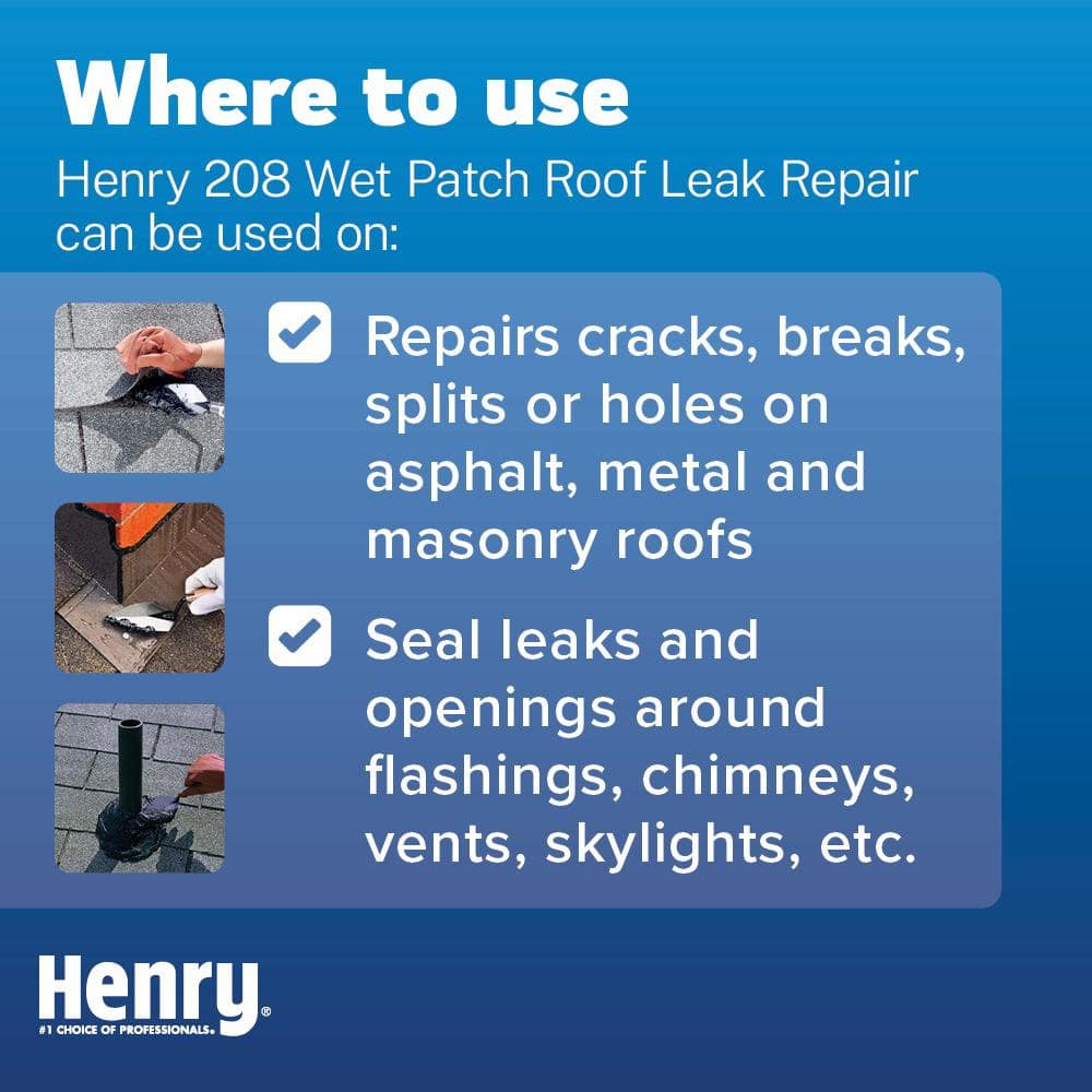 Henry 208 Wet Patch Roof Leak Repair Sealant 0.90 gal. (3)