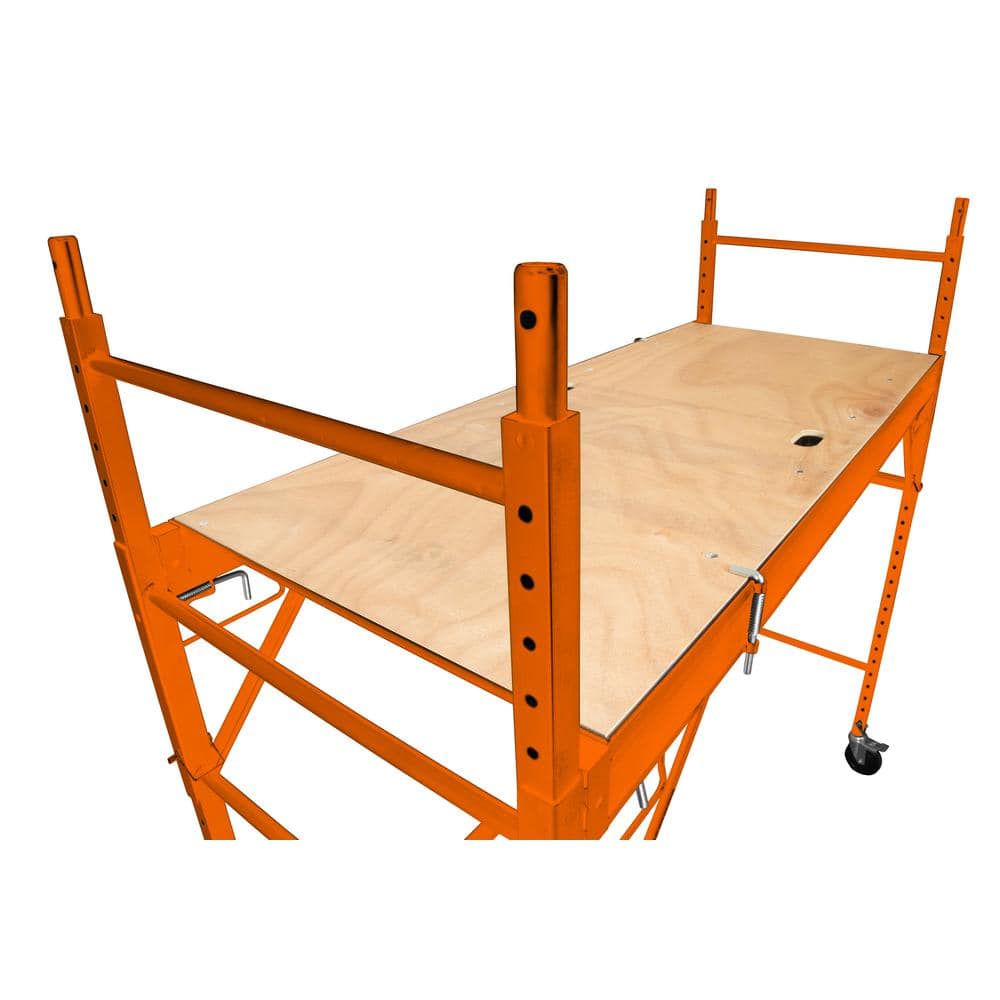 WEN 6.25 ft. x 2.5 ft. x 6.25 ft. Baker-Style Multi-Purpose Rolling Steel Scaffolding Set 1000 lbs. Load Capacity (3)