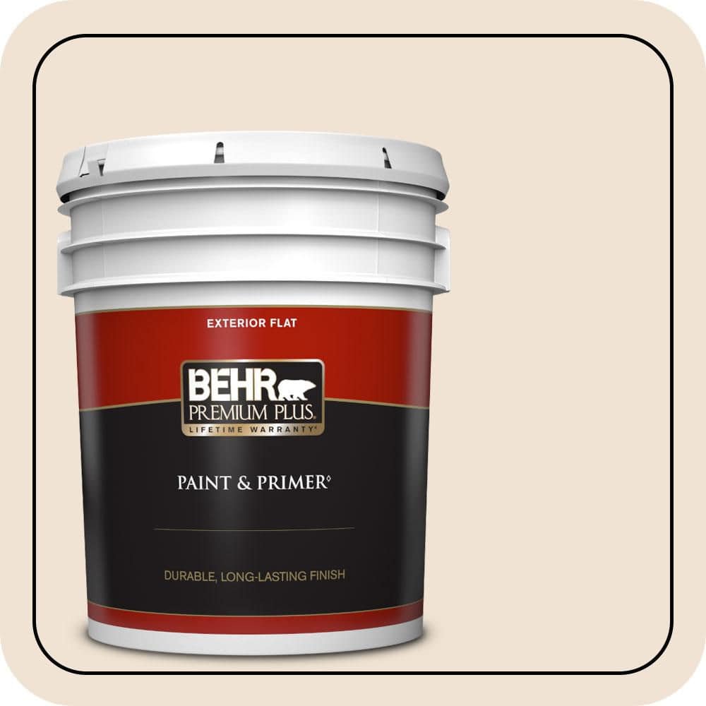 BEHR PREMIUM PLUS 5 gal. #N250-1 Clay Dust Flat Exterior Paint & Primer