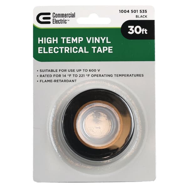 Commercial Electric 3/4 in. x 30 ft. Commercial Carded Electrical Tape, Black (2)