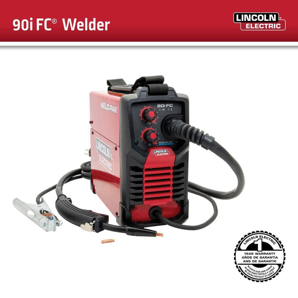 Lincoln Electric WELD-PAK 90i FC Flux-Cored Wire Feeder Welder (No Gas) Kit with Auto-Darkening Helmet Variable Shade 9-13, Patriot (2)