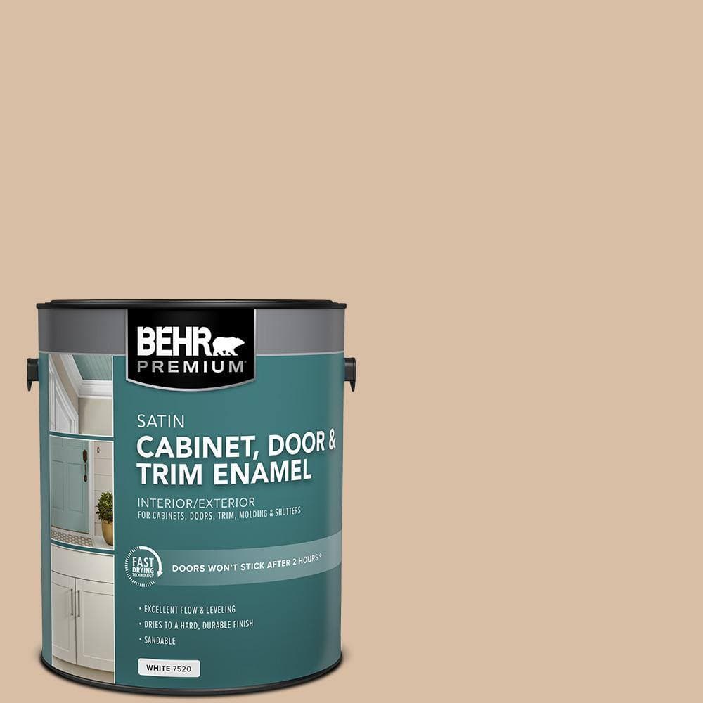 BEHR PREMIUM 1 gal. #S240-3 Ash Blonde Satin Enamel Interior/Exterior Cabinet, Door & Trim Paint (1)