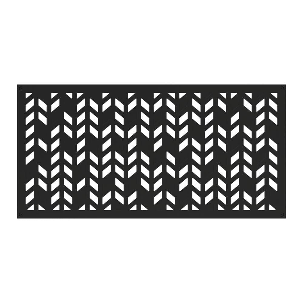 Barrette Outdoor Living 2 ft. x 4 ft. Black Aztek Polypropylene Decorative Screen Panel