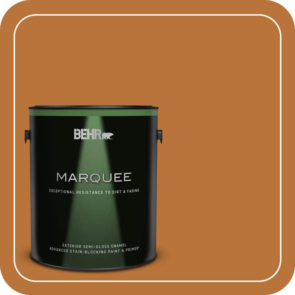 BEHR MARQUEE 1 gal. #S-H-280 Acorn Spice Semi-Gloss Enamel Exterior Paint & Primer