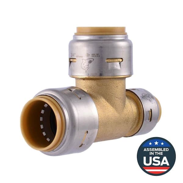 SharkBite Max 3/4 in. x 1/2 in. x 3/4 in. Push-to-Connect Brass Reducing Tee Fitting (2)