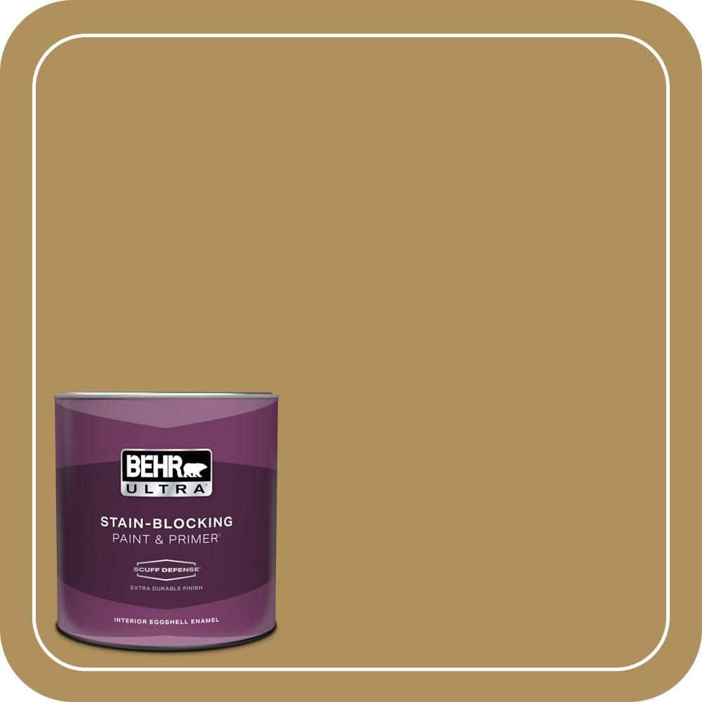 BEHR ULTRA 1 qt. #S310-5 Brazilian Citrine Extra Durable Eggshell Enamel Interior Paint & Primer