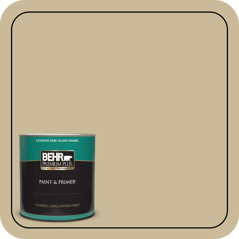 BEHR PREMIUM PLUS 1 qt. #PPU8-09 Tea Bag Semi-Gloss Enamel Exterior Paint & Primer