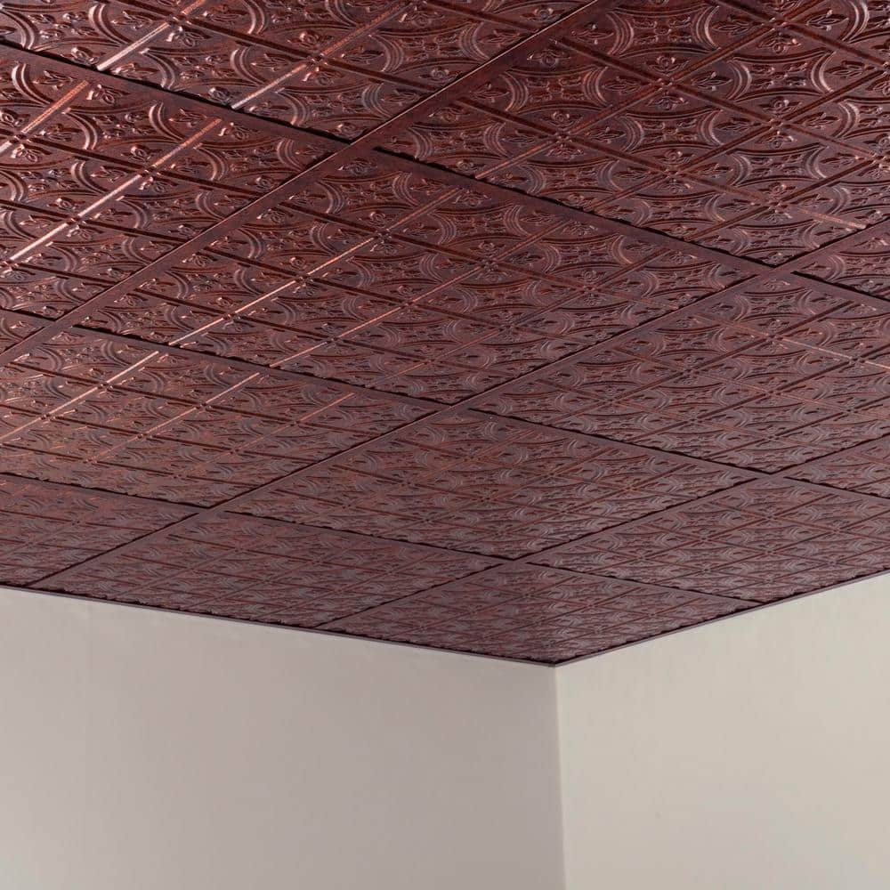 CEILINGMAX 100 sq. ft. Vinyl Ceiling Grid Kit Moonstone Copper (2)