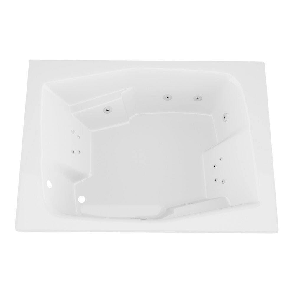Universal Tubs DTHDX 72 in. x 54 in. Rectangular Whirlpool Bathtub with Left Drain in White with Maintenance Heater, Pump (3)