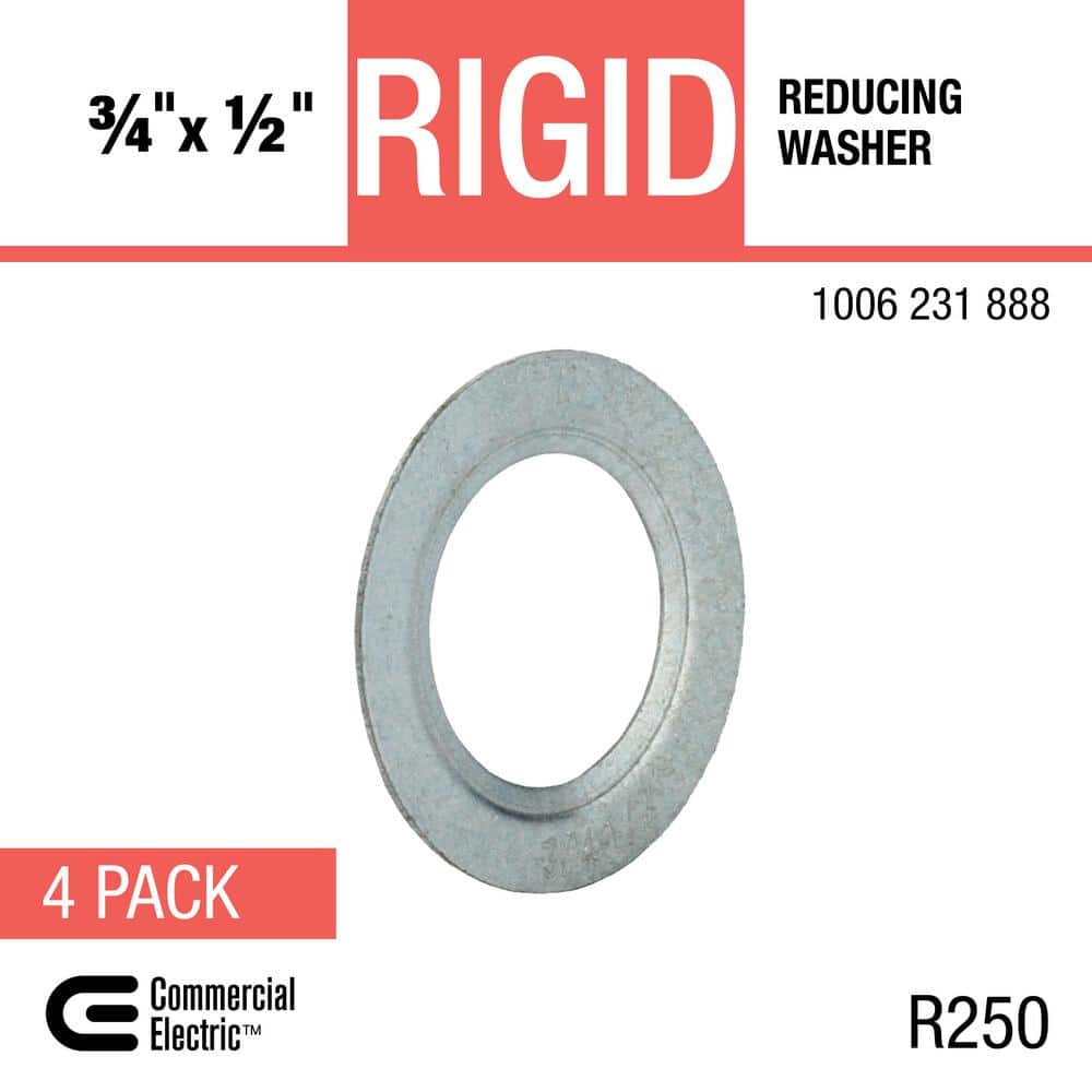Commercial Electric 3/4 in. x 1/2 in. Rigid Metal Conduit (RMC) Reducing Washer (4-Pack) (3)