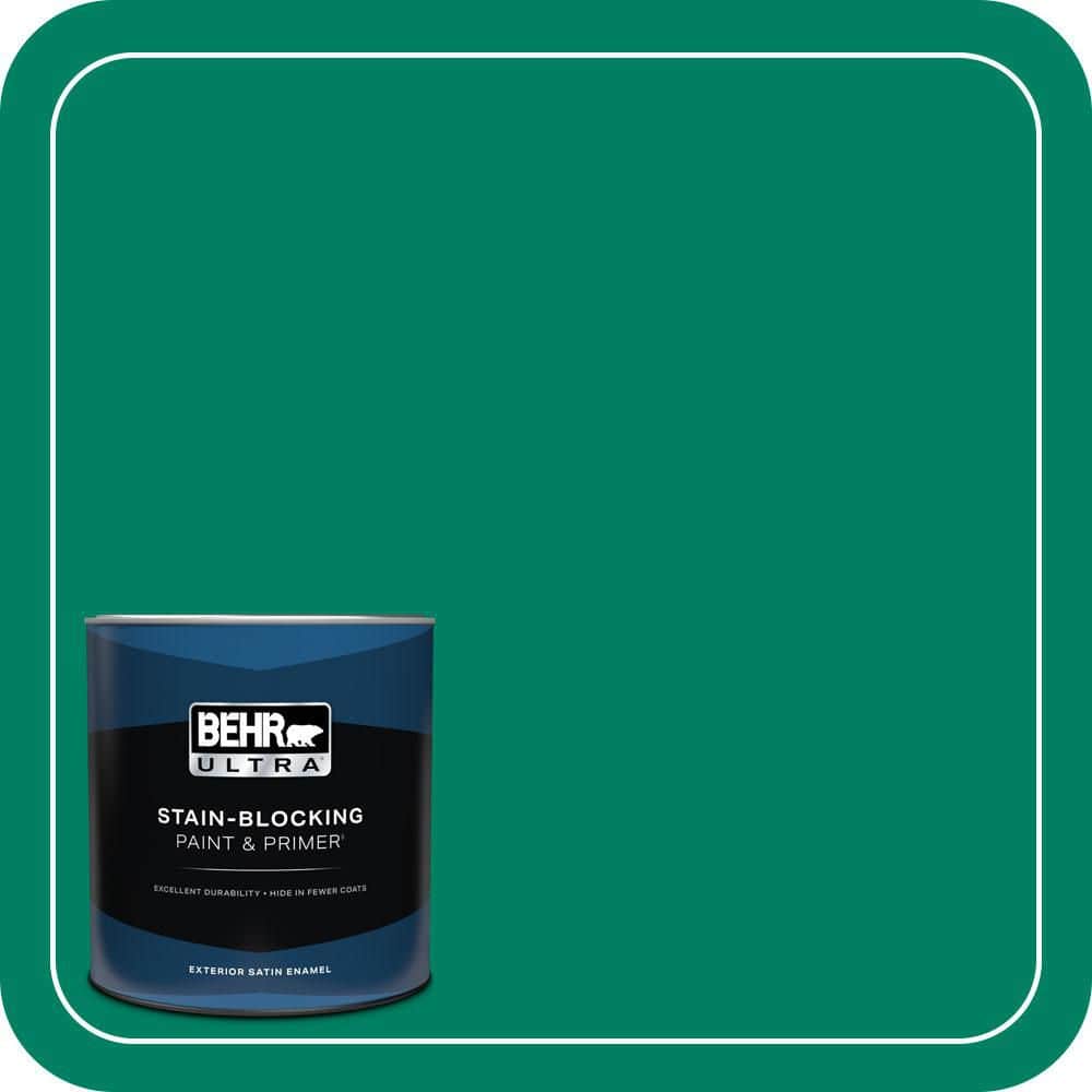 BEHR ULTRA 1 qt. #480B-6 Treasure Isle Satin Enamel Exterior Paint & Primer