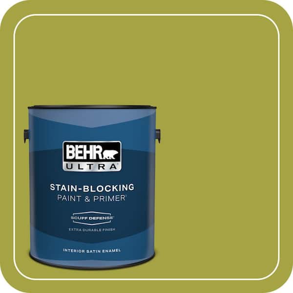 BEHR PREMIUM PLUS #400B-7 Lemon Grass Enamel Low Odor & Primer (2)