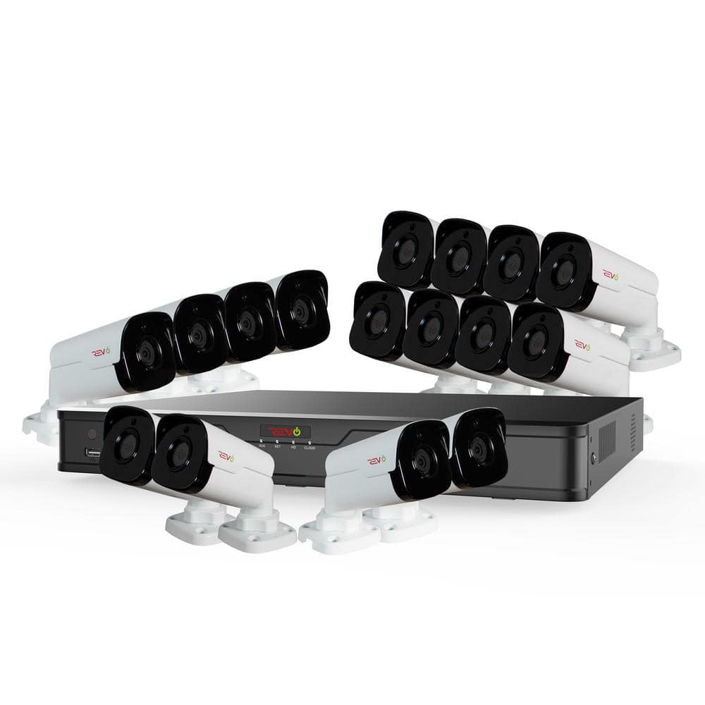 Revo Ultra HD 16-Channel 4TB NVR Surveillance System with 16 4 Megapixel Cameras and Night Vision