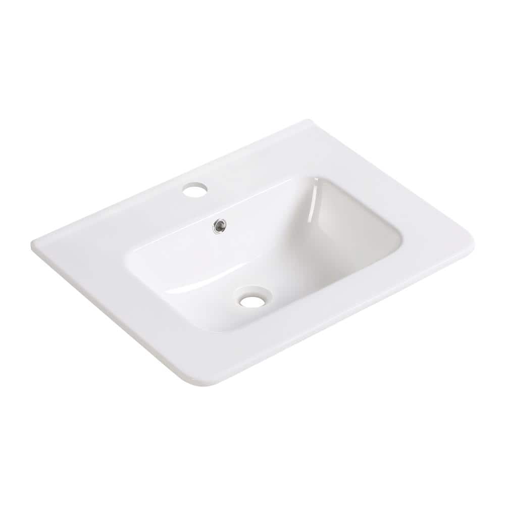 Timussi 24.02 in. W x 18.12 in. D Ceramic Vanity Top in Milk White (1)