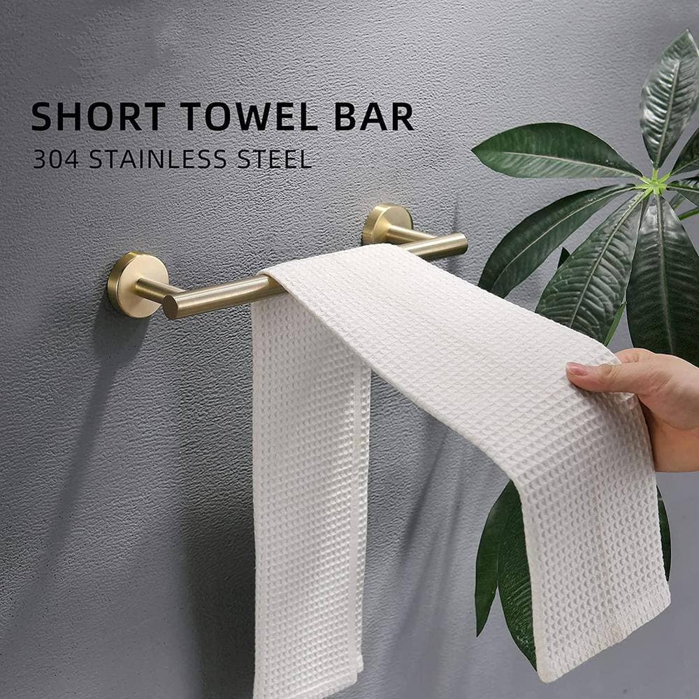 Tahanbath 4-Pieces Brushed Nickel Gold Bathroom Accessories Set, Bathroom Hardware Set, Bath Towel Bar Set, Towel Racks (3)