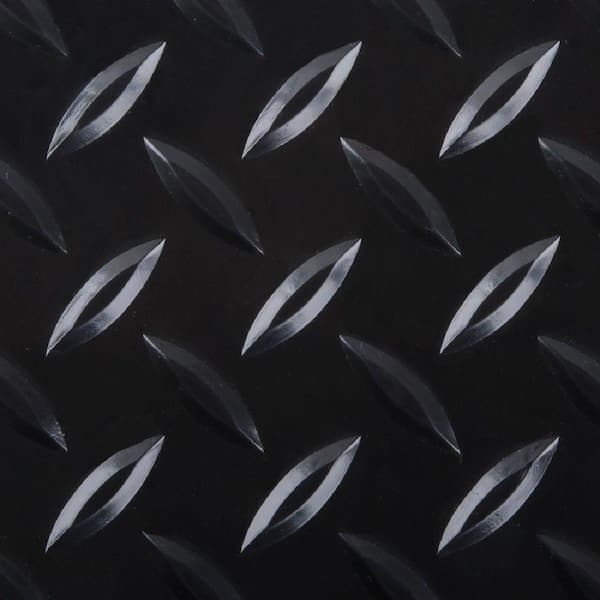 TrafficMaster 7.5 ft. W x 14 ft. L Midnight Black Diamond Plate Commercial Vinyl PVC Garage Flooring
