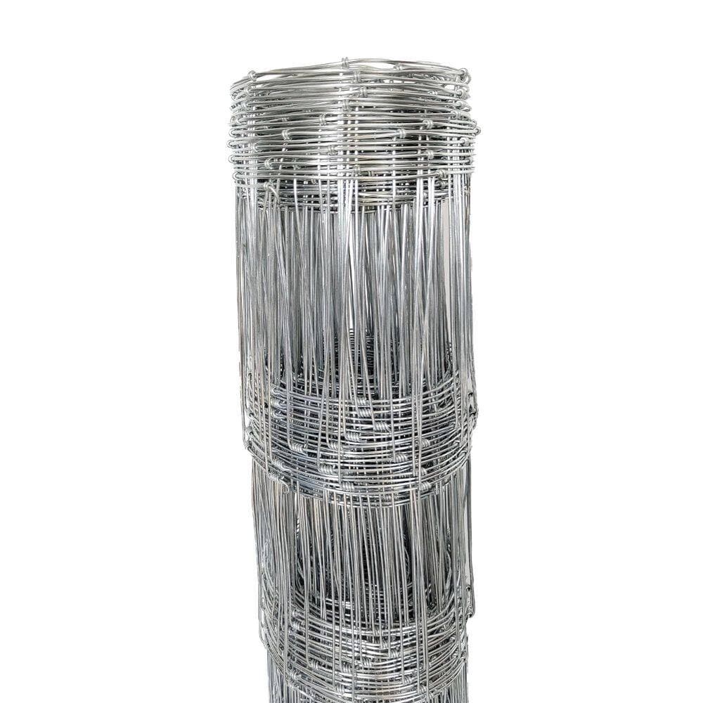 Unbranded Farm Fence 3 ft. H x 164 ft. L 14 Gauge Heavy Zinc Coating Cattle Fence Silver Galvanized Field Wire Fencing Deer Fence (3)