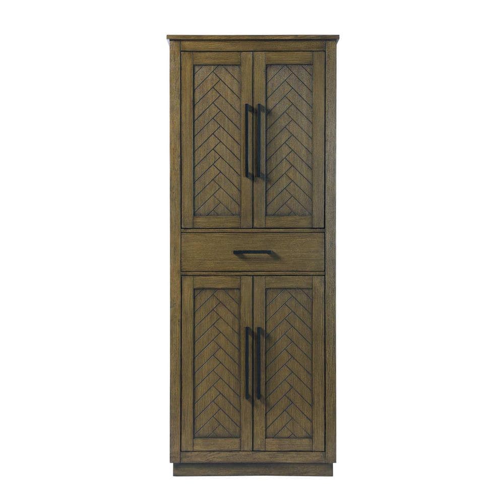 TIMELESS HOME 18 in. W x 72 in. D x in. H Brown Freestanding Linen Cabinet (1)