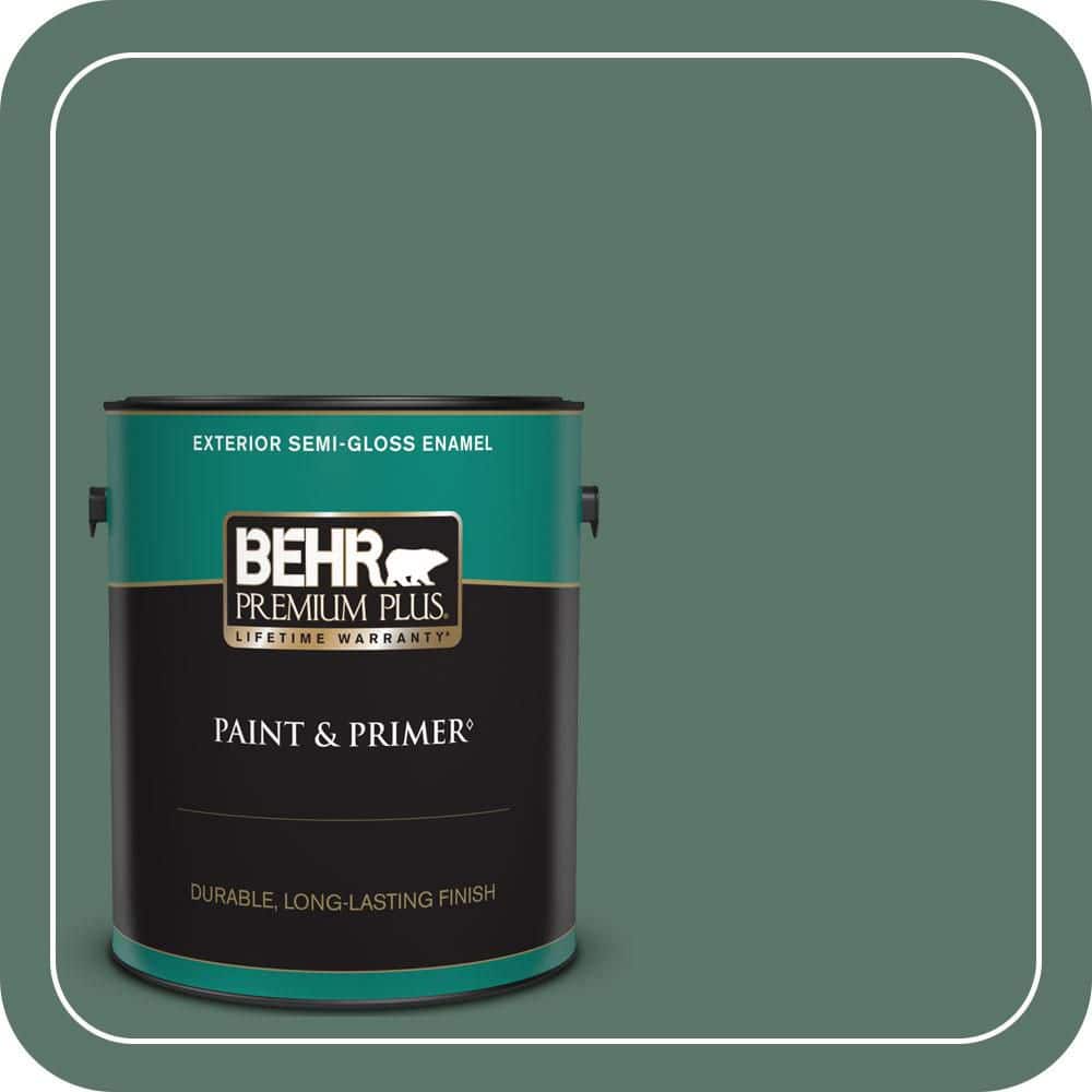 BEHR PREMIUM PLUS 1 gal. #S420-6 Pine Brook Semi-Gloss Enamel Exterior Paint & Primer