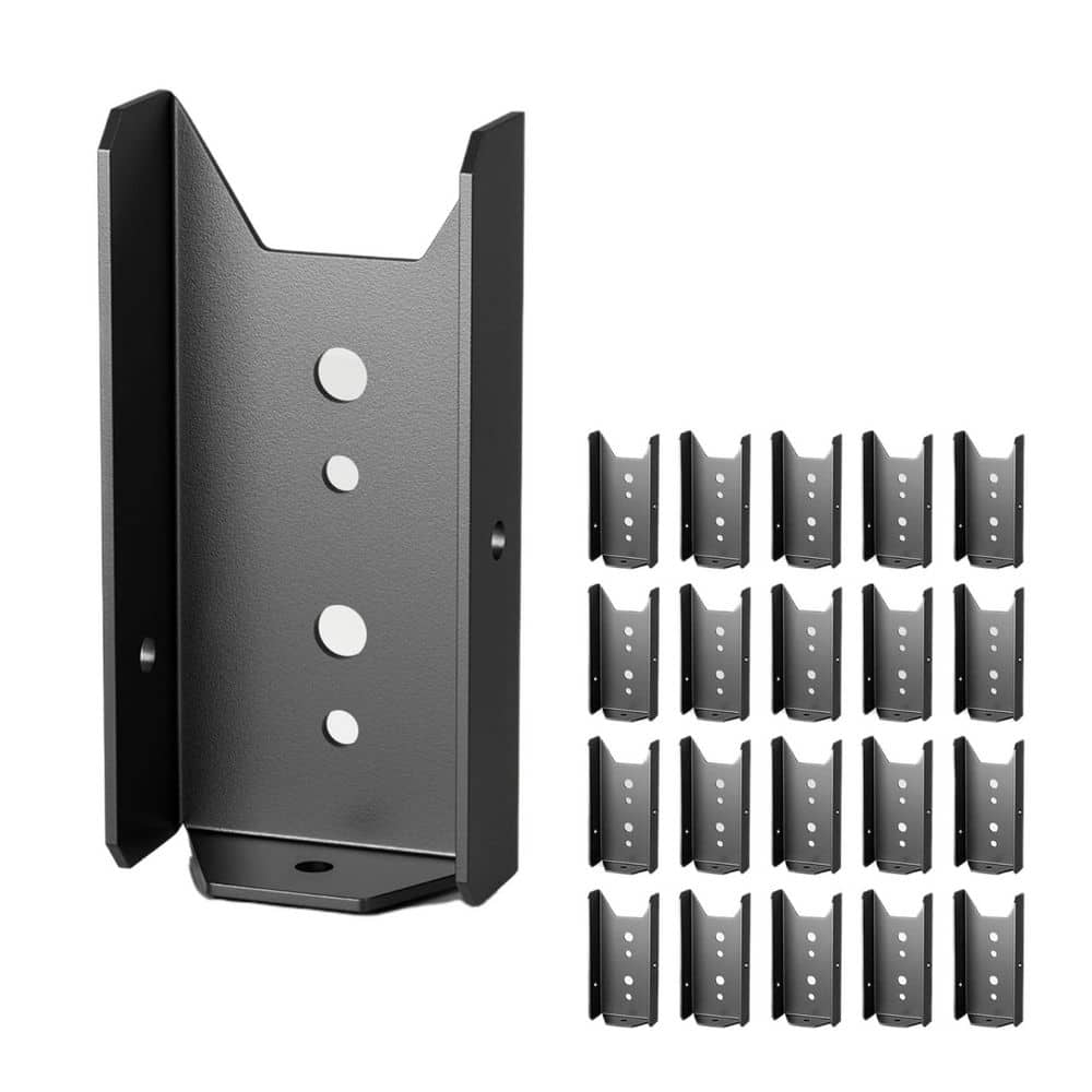 Afoxsos 2 x 4 Wood Fence Brackets Black 18 Gauge Deck Railing Brackets with Rust Resistant Finish 20 Pack (1)