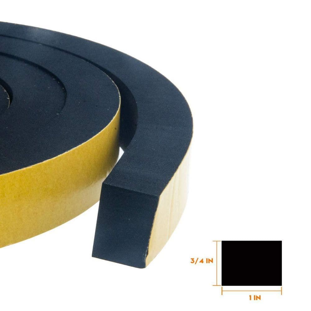 Laybus 1 in. Wide x 3/4 in. Thickness 13 ft. Total, Weather Stripping FoamInsulation Strips with Adhesive for Door, 2-Piece (2)