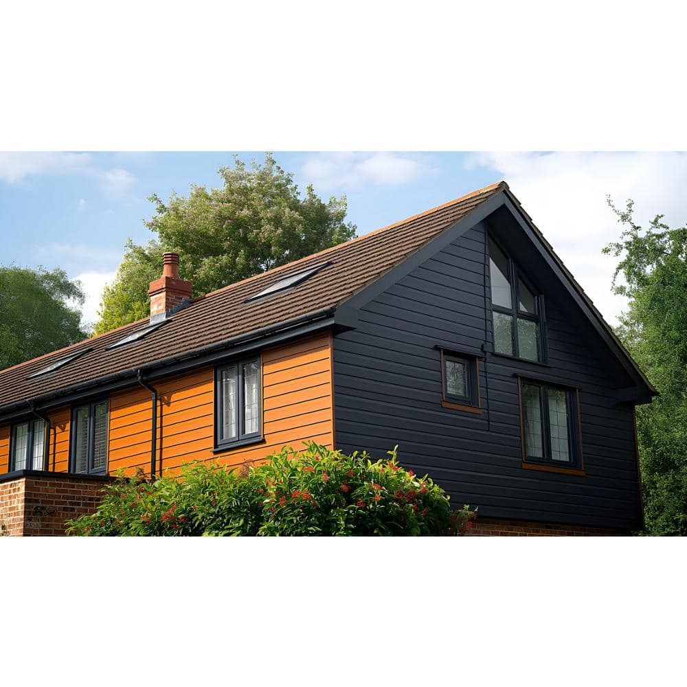 Ejoy 106 in. x 6.1 in. x 0.83 in. Outdoor WPC Vinyl Wall Siding Panel in Black Color (Set of 4-Piece) (2)