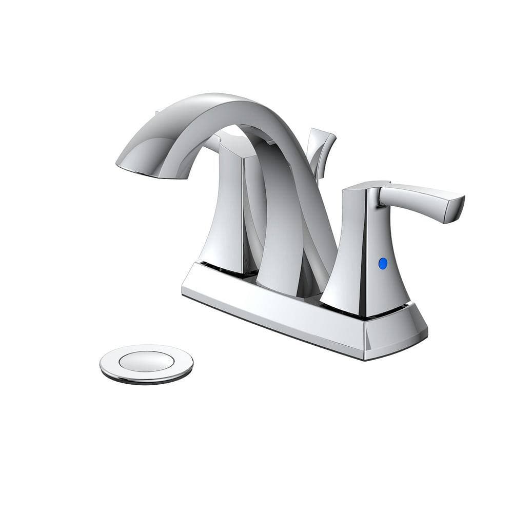 Glacier Bay Bryson 4 in. Centerset 2-Handle Bathroom Faucet in Chrome (2)