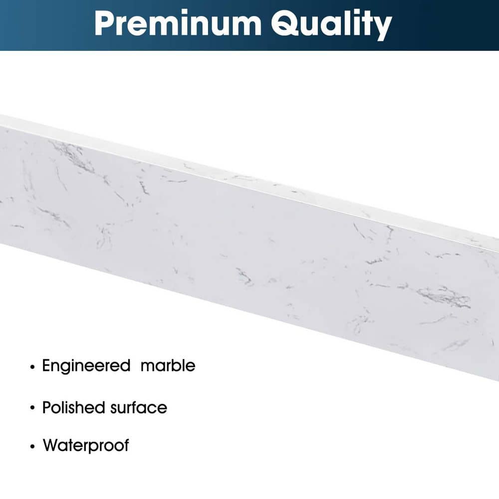 LANDOLT 21.25 in. W Engineered Stone Vanity Sidesplash in White (3)