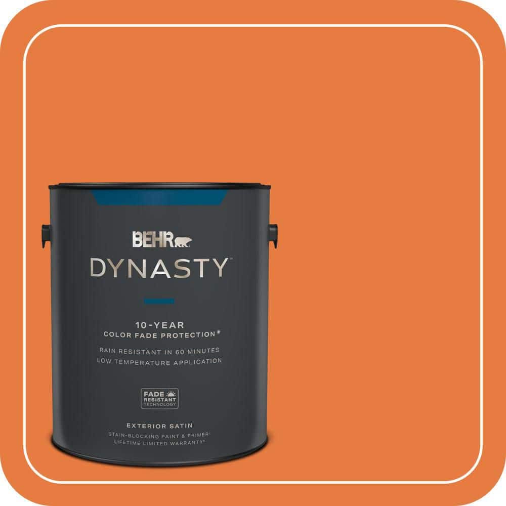 BEHR DYNASTY 1 gal. #S-G-250 Solar Flare Satin Enamel Exterior Stain-Blocking Paint & Primer