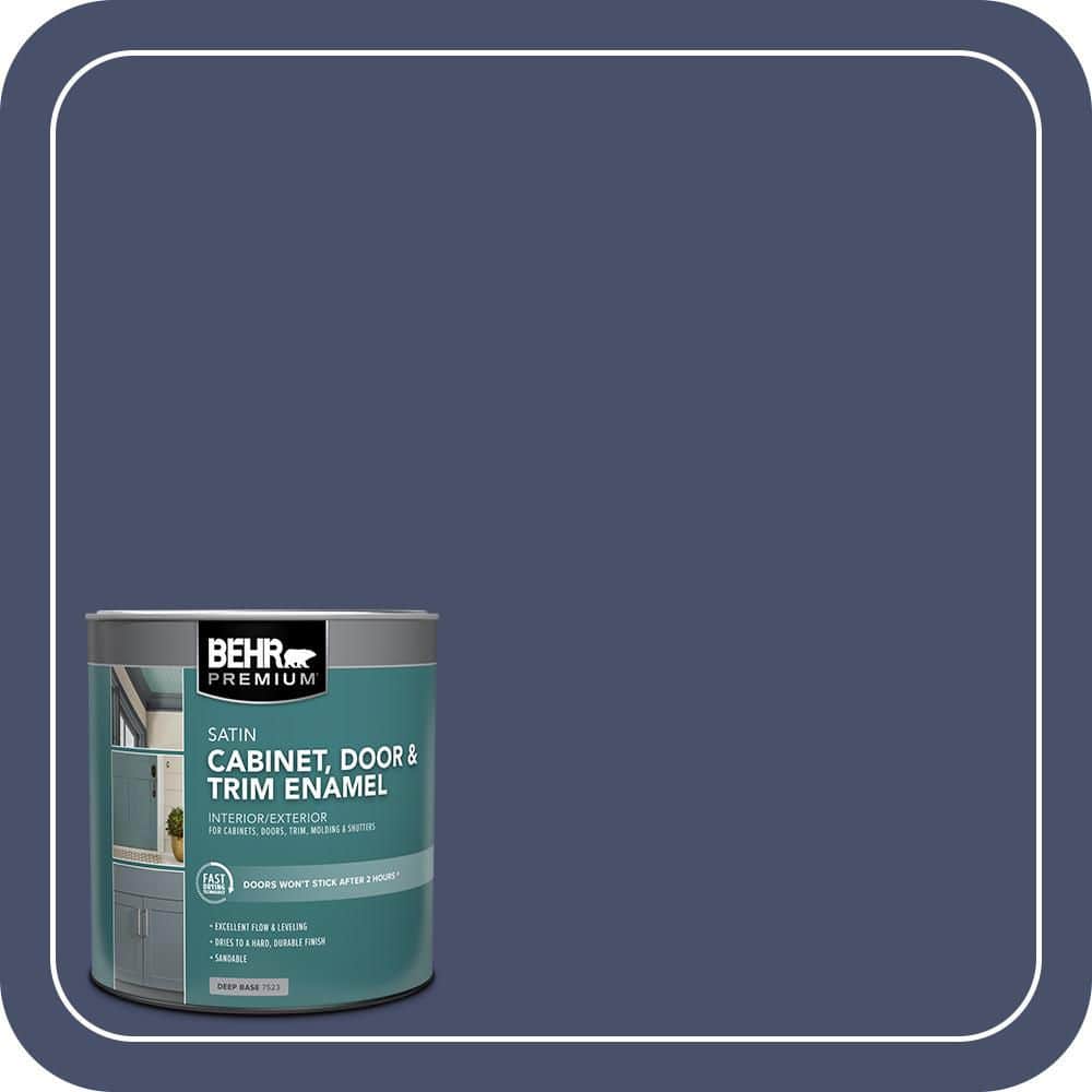BEHR PREMIUM 1 qt. #M530-7 Elegant Navy Satin Enamel Interior/Exterior Cabinet, Door & Trim Paint (1)