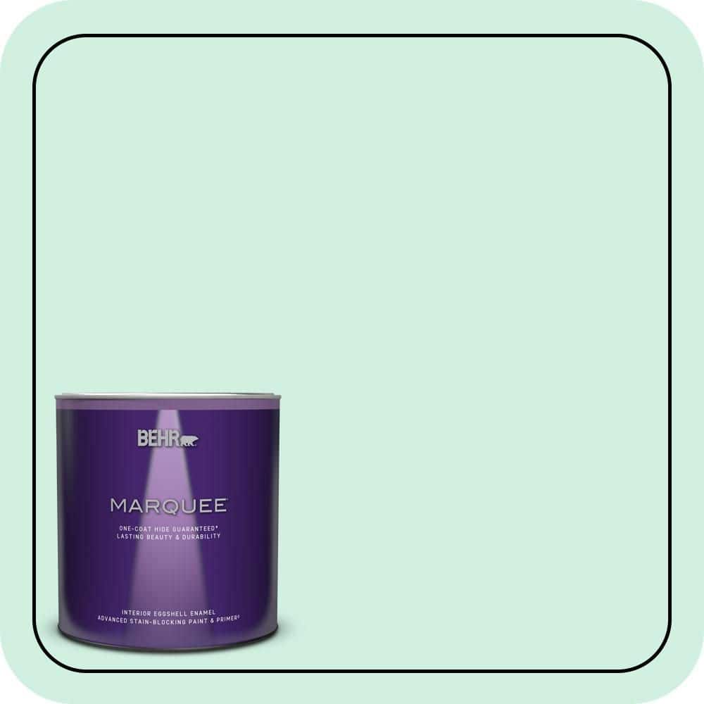 BEHR MARQUEE 1 qt. #P420-1 Spring Frost Eggshell Enamel Interior Paint & Primer