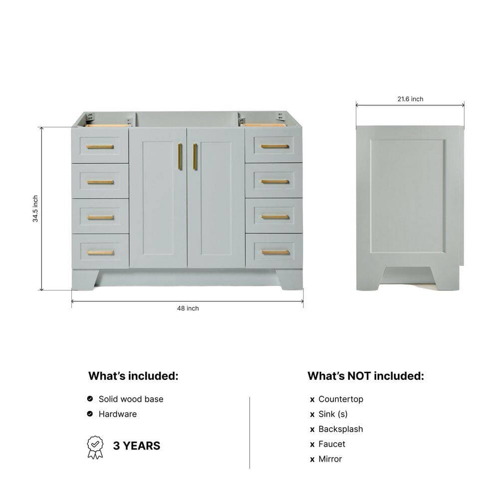 ARIEL Taylor Freestanding Bathroom Vanity Cabinet without Top (Assembled) (2)