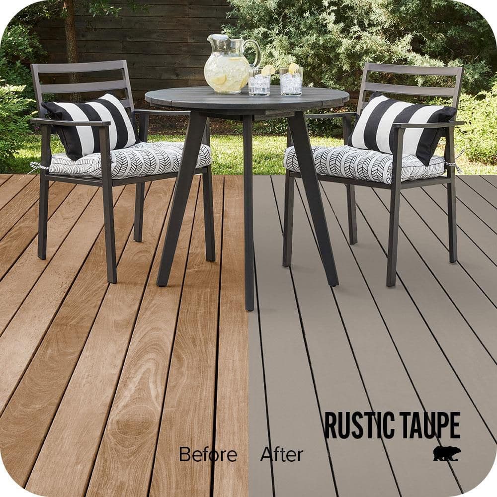 BEHR PREMIUM 1 qt. #N200-4 Rustic Taupe Solid Color Waterproofing Exterior Wood Stain and Sealer (2)