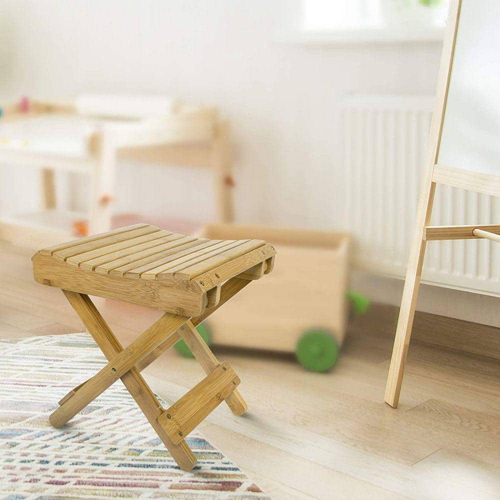 Sorbus 11 in. D x 11 in. W Bamboo Folding Step Shower Seat in Brown (3)