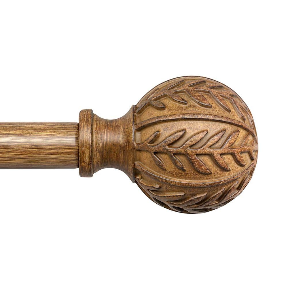 Wudkey 48 in. to 84 in. Adjustable Boho Wood Iron Shower Curtain Rod in Natural Wood with Imitation Wood Grain for Windows (1)