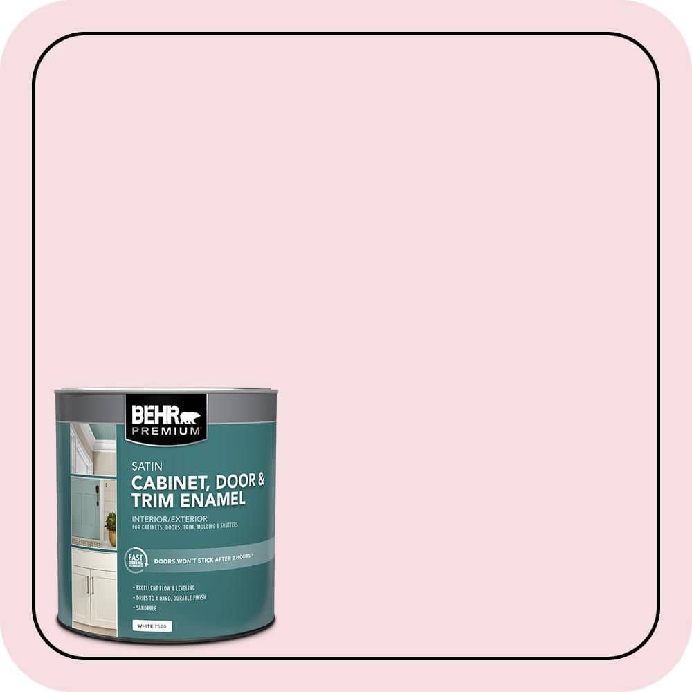 BEHR PREMIUM 1 qt. #P150-1 Blowing Kisses Satin Enamel Interior/Exterior Cabinet, Door & Trim Paint (1)