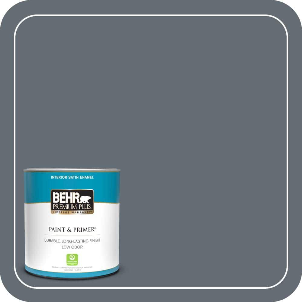 BEHR PREMIUM PLUS 1 qt. #PPU26-22 Summer Storm Satin Enamel Low Odor Interior Paint & Primer