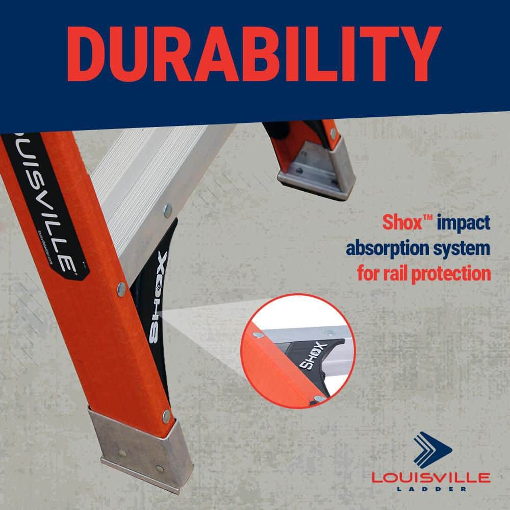 Louisville Ladder Fiberglass Step Ladder with 375 lbs. Load Capacity Type IAA Duty Rating (3)