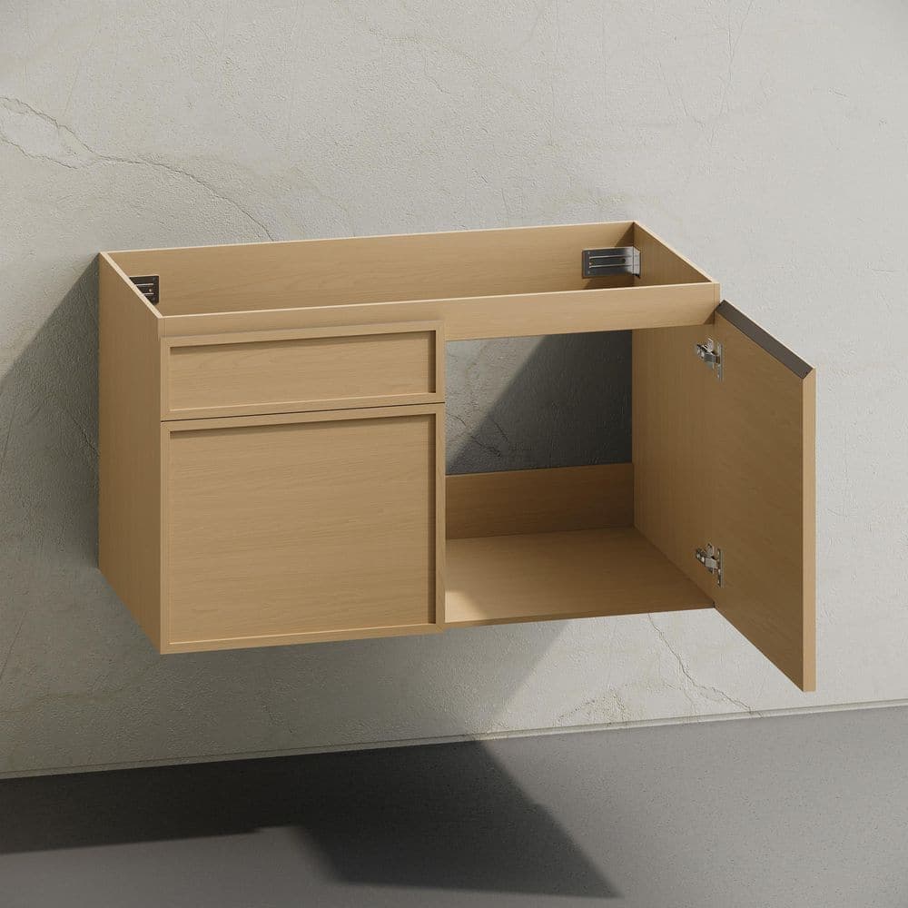 Swiss Madison St. Tropez 36 in. Wall-Mounted Bath Vanity Cabinet without Top in Natural Oak (2)