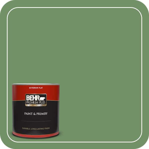 BEHR PREMIUM PLUS 1 qt. #M400-6A Mossed Opportunity Flat Exterior Paint & Primer (2)